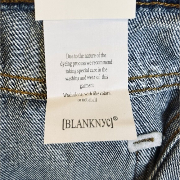 Blank NYC Womens Jeans Size 24 Mid Rise Loose Fit Jean Button Fly Distressed NWT - Picture 16 of 16